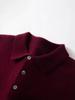 Men's Cashmere Polo Collar Sweater, Solid Color Knitwear, Long Sleeve Button-Up Pullover for Autumn/Winter