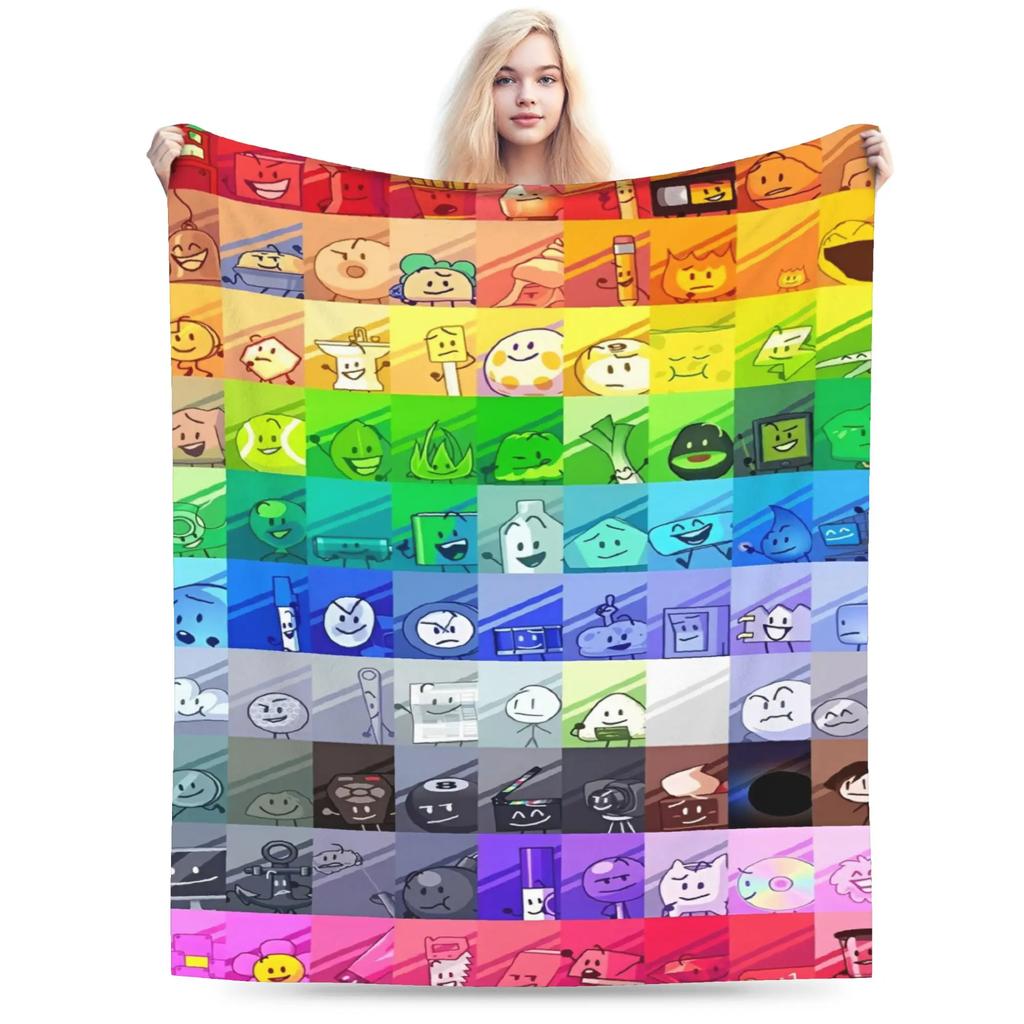 BFDI Inanimate Insanity Blanket Quality Super Soft Bedding Throws Autumn Travel Office Bedroom Fluffy Bedspread