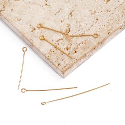 10/50 Pezzi Spilli con Testa ad Occhiello Placcati Oro, 20-50mm Spilli ad Occhiello Componenti per Creazione Gioielli Fai da Te