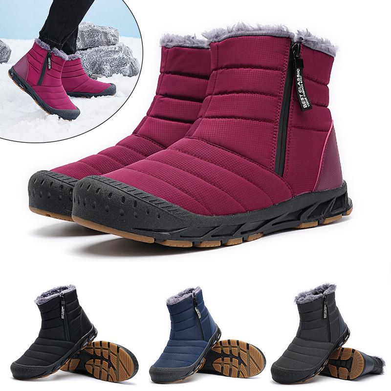 Women Men Waterproof Winter Boots Snow Barefoot Casual Shoes Outdoor Warm Work Shoes Ankle Shoes for Trekking Climbing Hiking