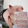 5D Embossed Pearl Bow Nail Stickers - Solid Color Ribbon Ornaments with Back Adhesive