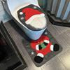 Santa Toilet Seat Cover 2-Piece Christmas Bathroom Set Santa Claus Toilet Seat Cover And Mat Set for New Year Indoor Bathroom Decor