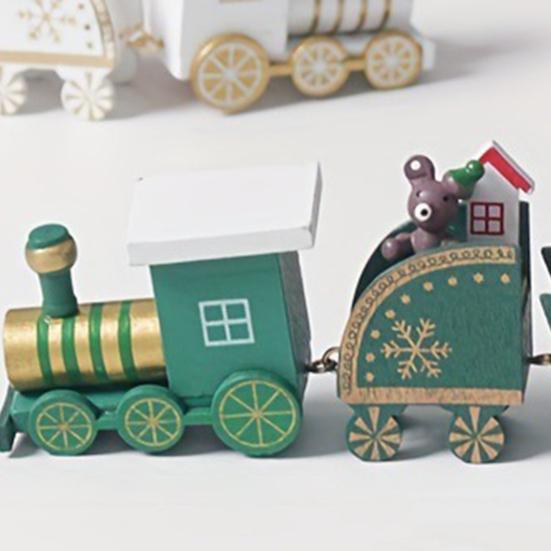 Julepynt Tog Tre Festlig Mini Tog Ornament Julepynt Tog Midtpunkt for Peishylle Spisebord Godt Nyttår Gave