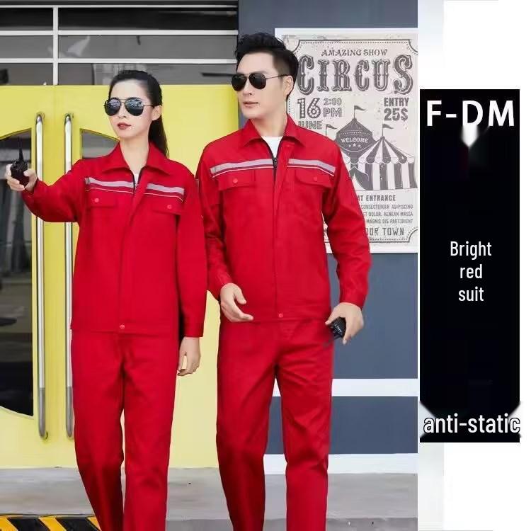 

Unisex Long Sleeve Anti-Static Work Clothes with Reflective Strips for Spring, Summer, Autumn – Ideal for Gas Stations and Petrochemical Industries. 4XL