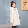 Dame Høst Vinter Klær Dun Bomullsjakke Koreansk Mellomlang Løs Tykk Kåpe