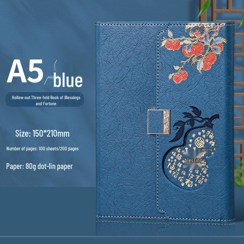 National Trend A5 Notebook Gift Set: Custom Tri-Fold Gourd Design, Business Gift with Logo Printing