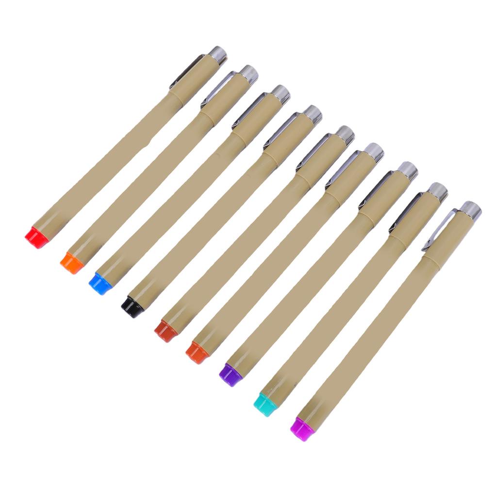 9PCS Fine Liner Pen Sketch Drawing Pens Water Proof Ink for Artists Sketching Watercolor Calligraphy Detail Outlining
