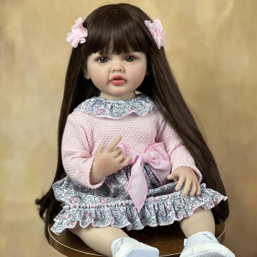 BZDOLL Full Body vinyl Reborn Doll Girl Baby 55cm 22inch Lifelike Princess Newborn Toddler Bebe Toy Lovely Birthday Gift