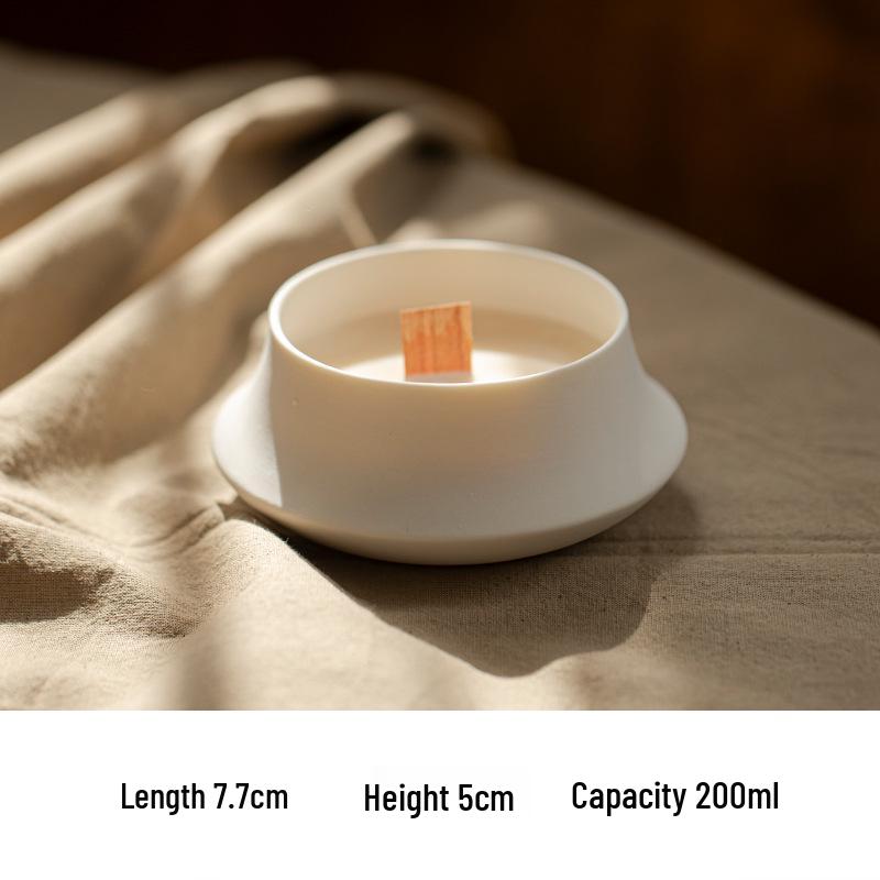 

Gui Long Ceramic Candle Cup: Elegant Home Aromatic Decor with Soy Wax Container неглазурованный фарфор/белый