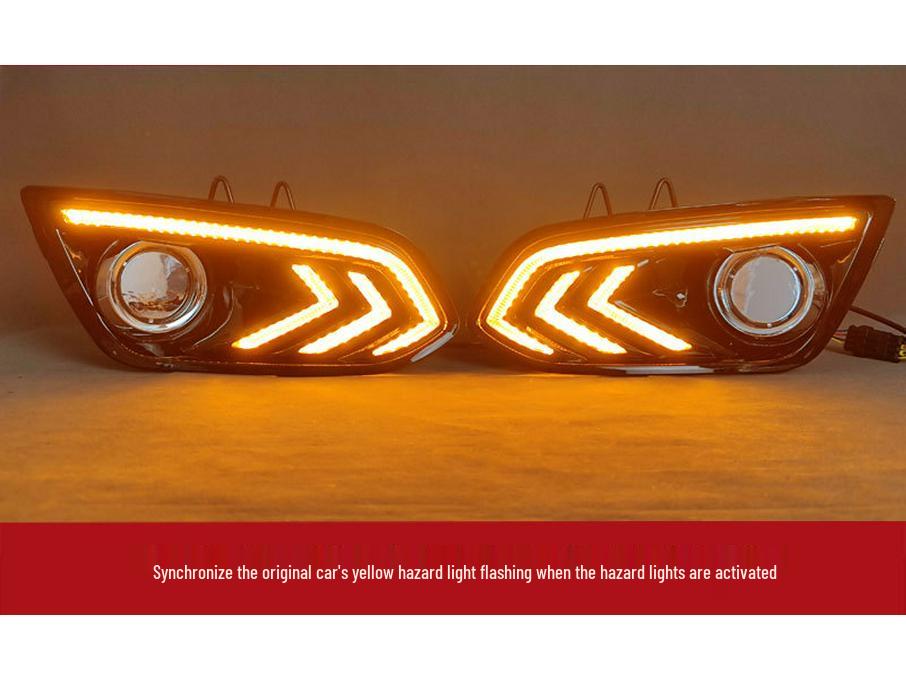 LED Daytime Running Lights & Front Fog Light Frame for 15-18 Ford Escort