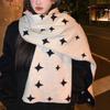 Soft Star Pattern Neckerchief Korean Style Cashmere Knitted Shawl Women Winter Scarf  Autumn Winter