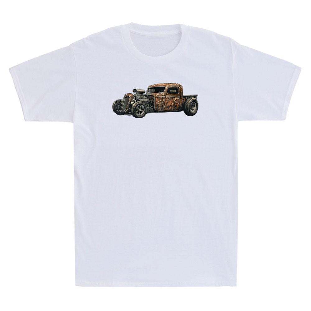 Rat Rod Rust Bucket Retro Hot Rod Car Design Vintage Unisexs Short Sleeve Tshirt