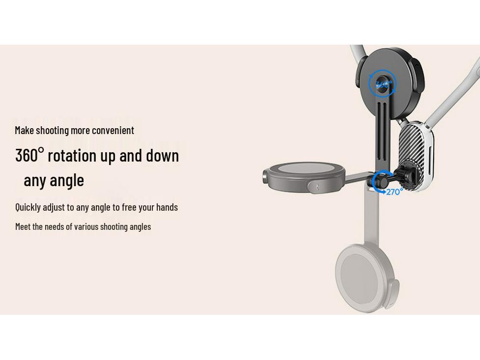 Magnetic Neck-Mount Adjustable Camera Bracket for Outdoor Sports and Live Streaming