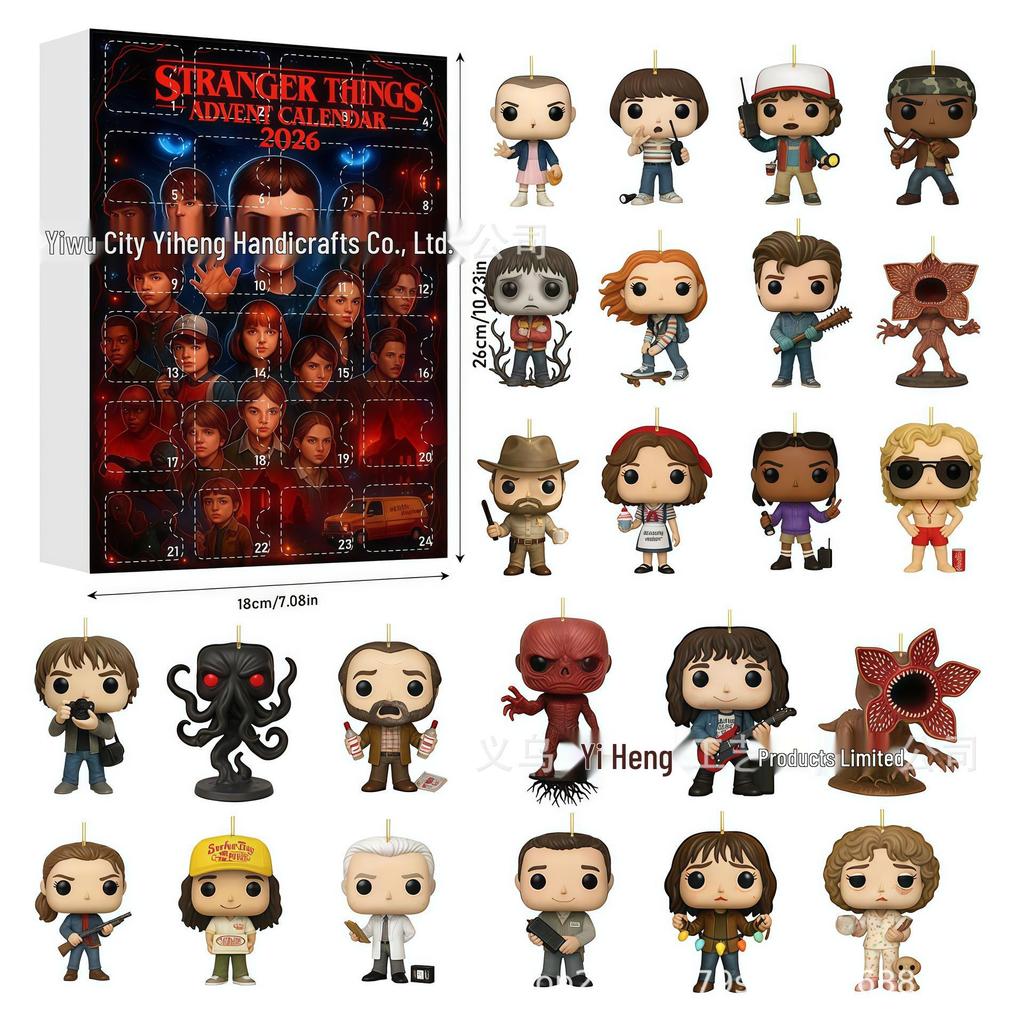 2026 Stranger Things Weihnachts-Countdown Acryl-Anhänger Kalender
