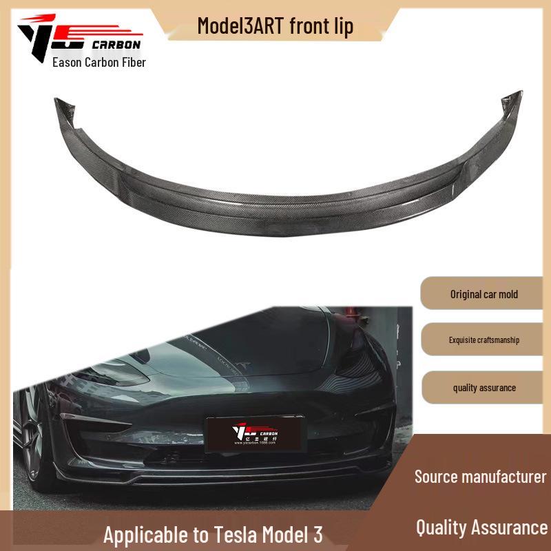 2018-IN Tesla Model 3 ART-Style Carbon Fiber Front Lip Splitter