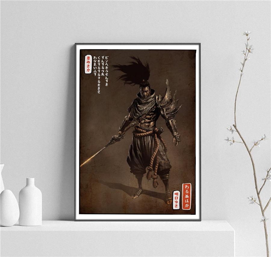 League of Legends Poster Aesthetic Vintage Gaming Wall Art Neon City Kda Sexy Akali Jinx Yasuo Anime Gamer Lover GIft Room Decor