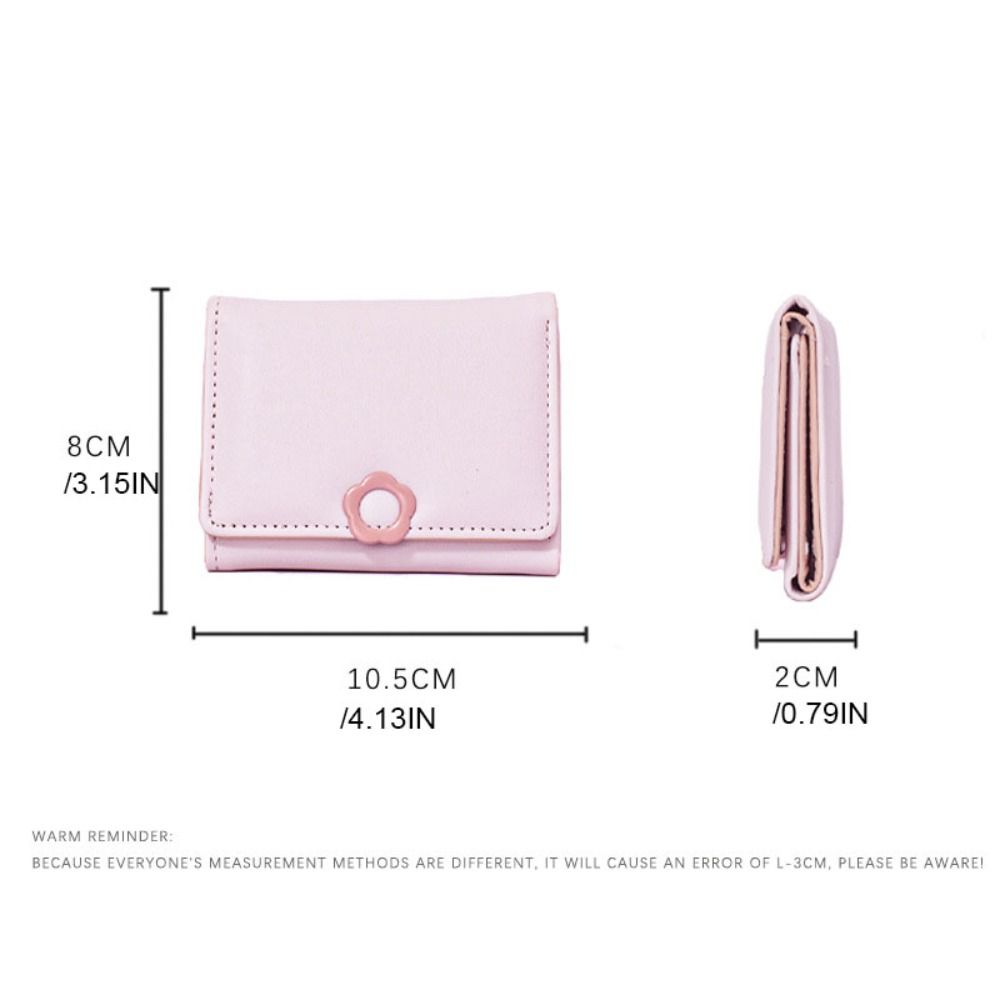 Multi-card Flower Short Wallet Pu Leather Card Holder Cute Tri-Fold Wallet  Travel