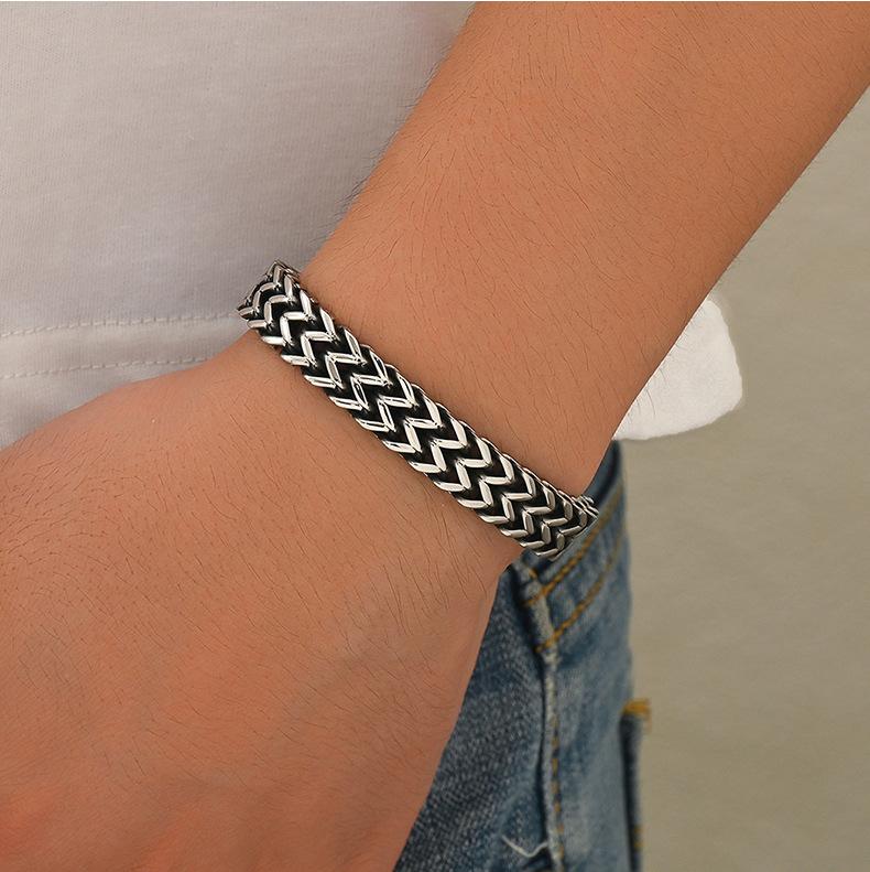 Good Cuban Link Bracelets Retro Unique Bracelet Men Daily Versatile Stainless Steel Jewelry Made In China ALN25123158