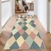 Geometric Color Block Runner Rug Modern Minimalist Artistic Home Decor Carpet Non-Slip Hallway Living Room Bedroom Decor Mat