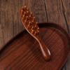 Golden Sandalwood Comb Head Meridian Comb Natural Sandalwood Long Handle Comb Multifunction Insert Teeth Massage Comb 22 Nails