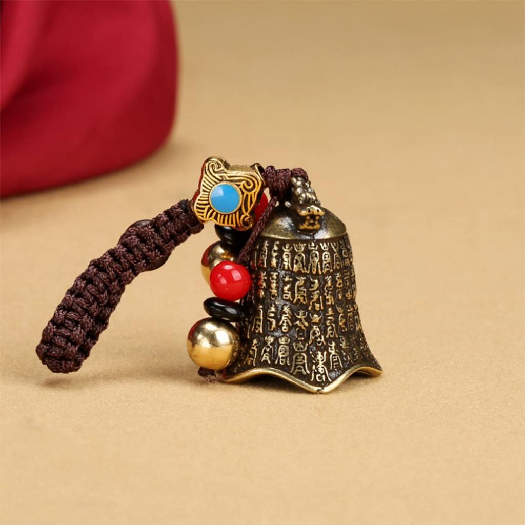Bell Keychain Good Sound Bell Feng Shui Wind Chime Brass Small Bell Momofuku Buddhist Bell Good Luck Feng Shui Goods Luck Good Sound Amulet [Lanito]