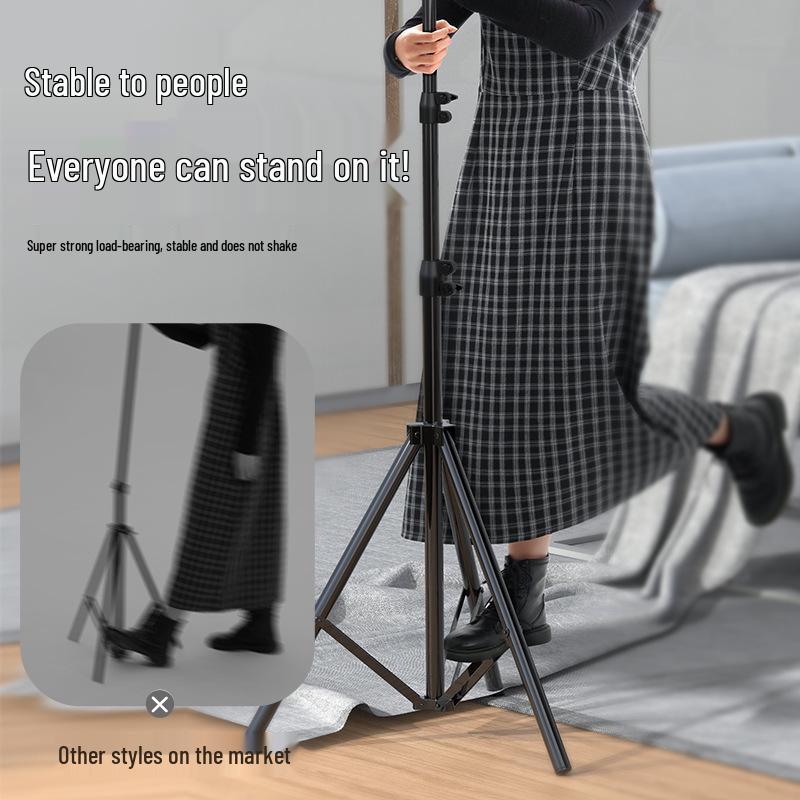 Mobile Phone Live Streaming Selfie Stand Holder, Adjustable 1.7m/2.1m Floor Tripod for Video Shooting, TikTok & Kuaishou