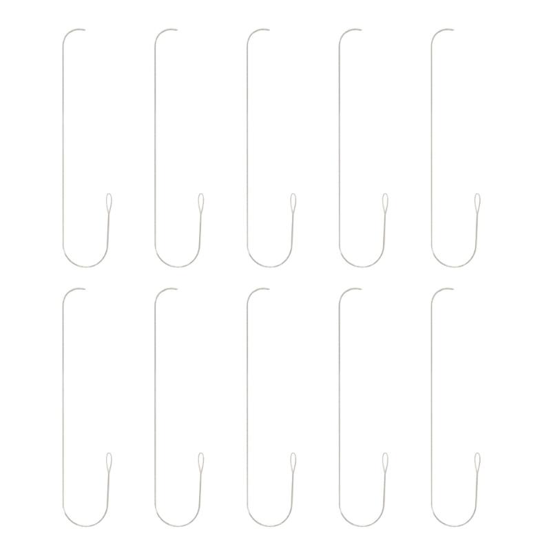 

10Pcs Large Eye Beading Needle with Curved and Straight Handle, Stainless Steel Curved Beading Needle for Bead Spinner 1