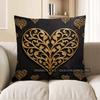 2D Gilded Heart Pattern Decorative Cushion Covers Pattern Cushion Cover Suitable For Sofa Bedroom Car Pillow Cover