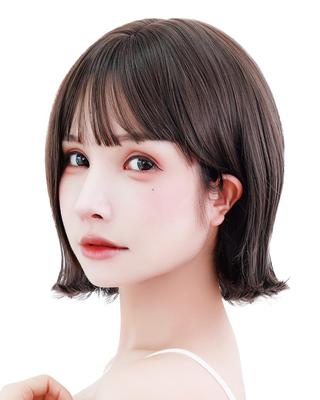 Affiliated Member New Style Supervised by Top Stylists Bob Wig Latte Short Wig Made with Fiber Natural Small Face Effect Peace of Mind PL Insurance