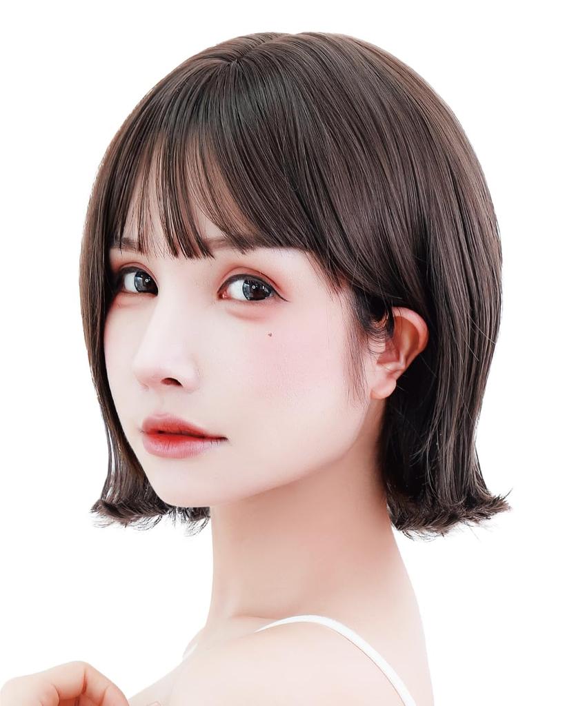 affiliated member New style Supervised by top stylists bob wig Latte short wig Made with fiber Natural Small face effect Peace of mind PL insurance