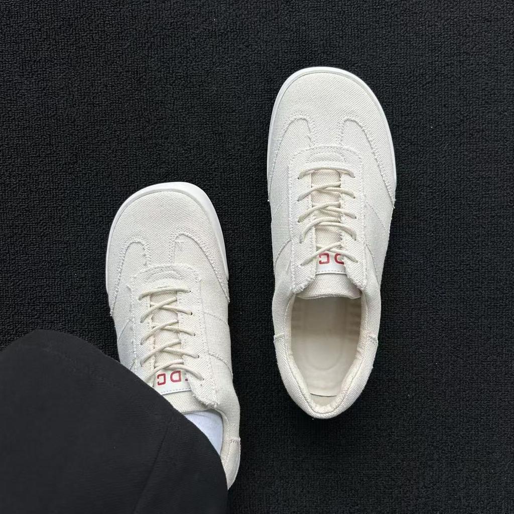 Men'S And Women'S Canvas Shoes Round Head Commuting Flat Baseplate Shoes Lace-Up Comfortable Casual Men'S Shoes Retro Shoes Versatile