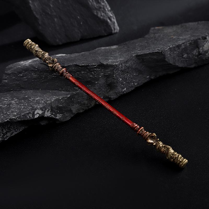 Black Myth Wukong Game Alloy Furnishings Hoop Stick Metal Crafts Monkey King Staff Sun Wukong Weapons For Desk Decorations