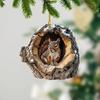 Animal Christmas Ornament 2D Acrylic Pendant Forest Animal Decoration Rustic Oval Design Seasonal Decor for Christmas Tree Wildlife Keepsake Gifts