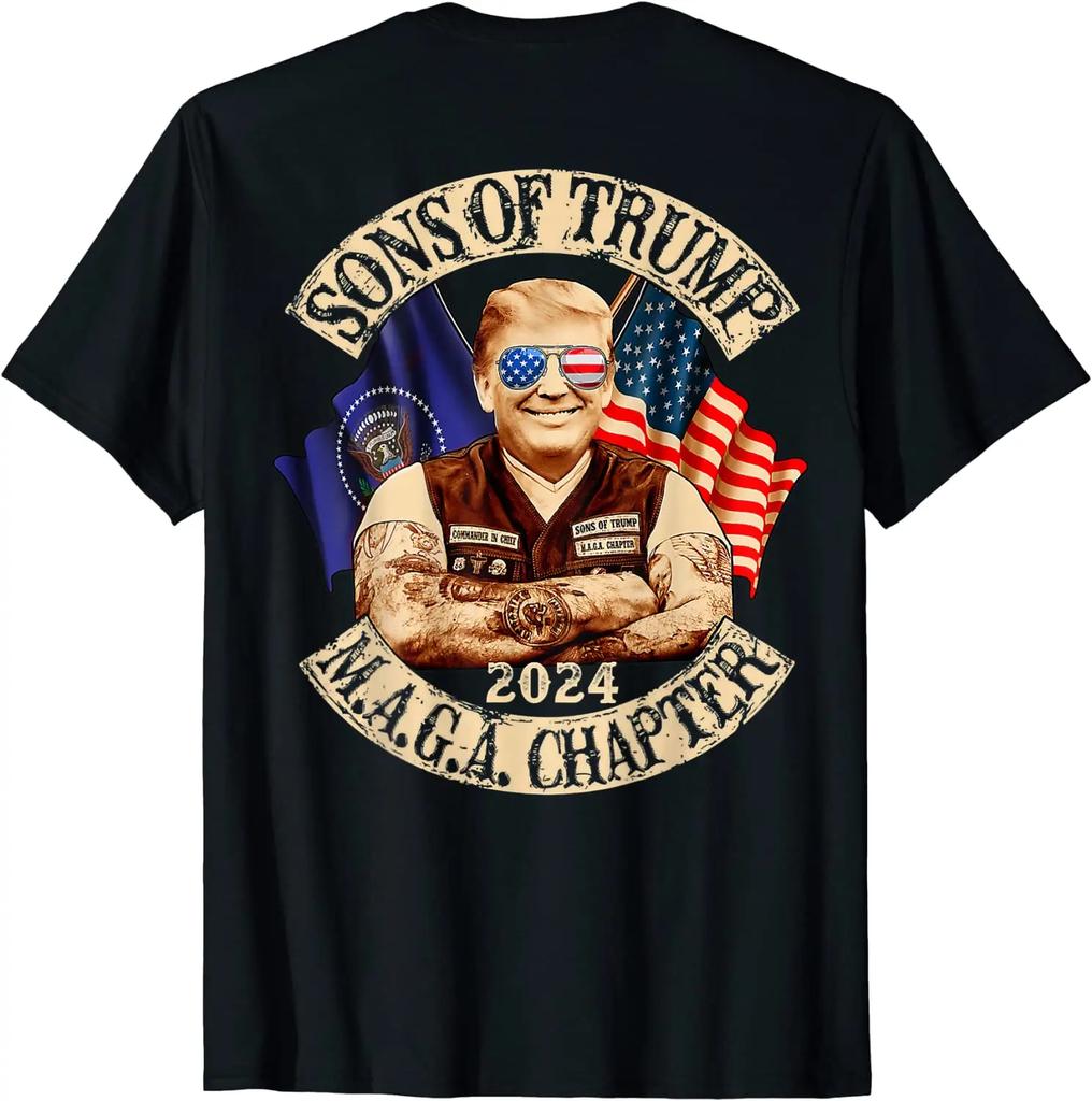 Sons of Trump Maga Kapitel 2024 T-Shirt. Premium Baumwolle Kurzarm O-Ausschnitt Herren T-Shirt Neu S-3XL