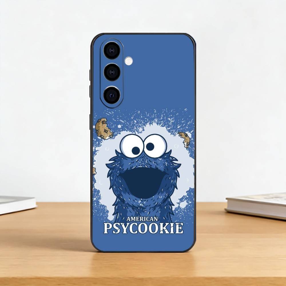 Cookie Monster Funny Phone Case Black Silicone Soft For Samsung Galaxy A73,A72,A71,A70,A53,A52,A51