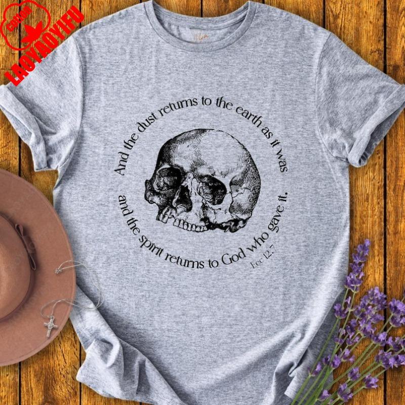 Memento Mori Men Women Cotton TShirt Catholic Halloween All Souls Day Christian Clothing Trad All Saints Day Gothic Skull Tops