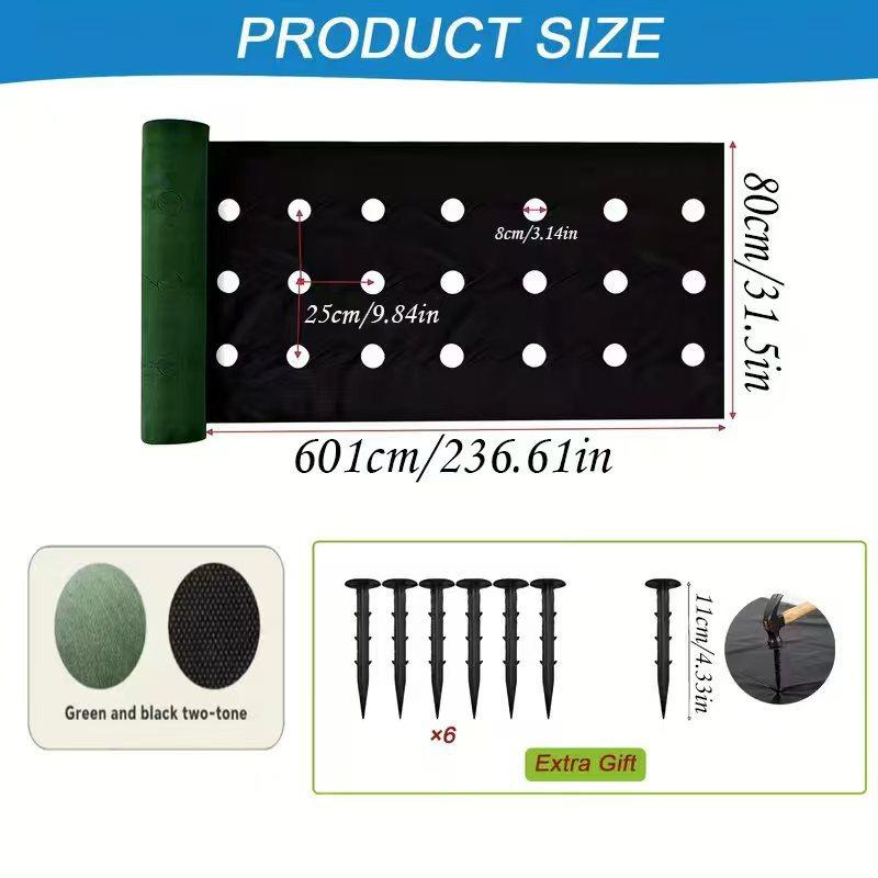 Tejido Perforado Resistente para Barrera de Malezas Ideal para Jardín, Huerto, Frutal y Patio - Suprime las Malezas, Transpirable, Permeable al Agua