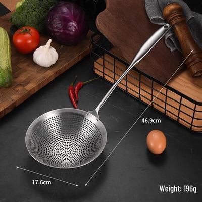 ZISIZ 304 Stainless Steel Perforated Kitchen Skimmer Ladle