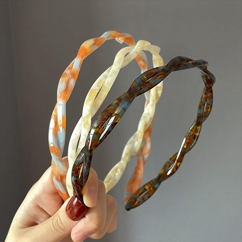 Acetic Acid Hair Hoop Korean Style Headwear Twist Hair Band Female Hair Accessories Cross Headband
