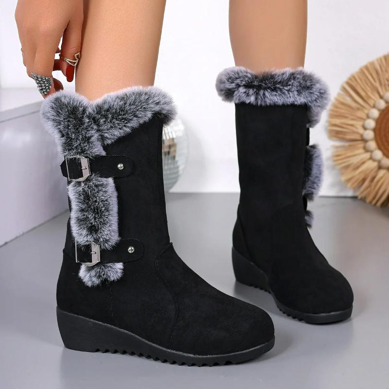 2025 New Women's Shoes  Fashion Knee-High Women's Boots Hot Sale Turned-over Edge Daily Boots Women Winter Plus Size Solid Snow