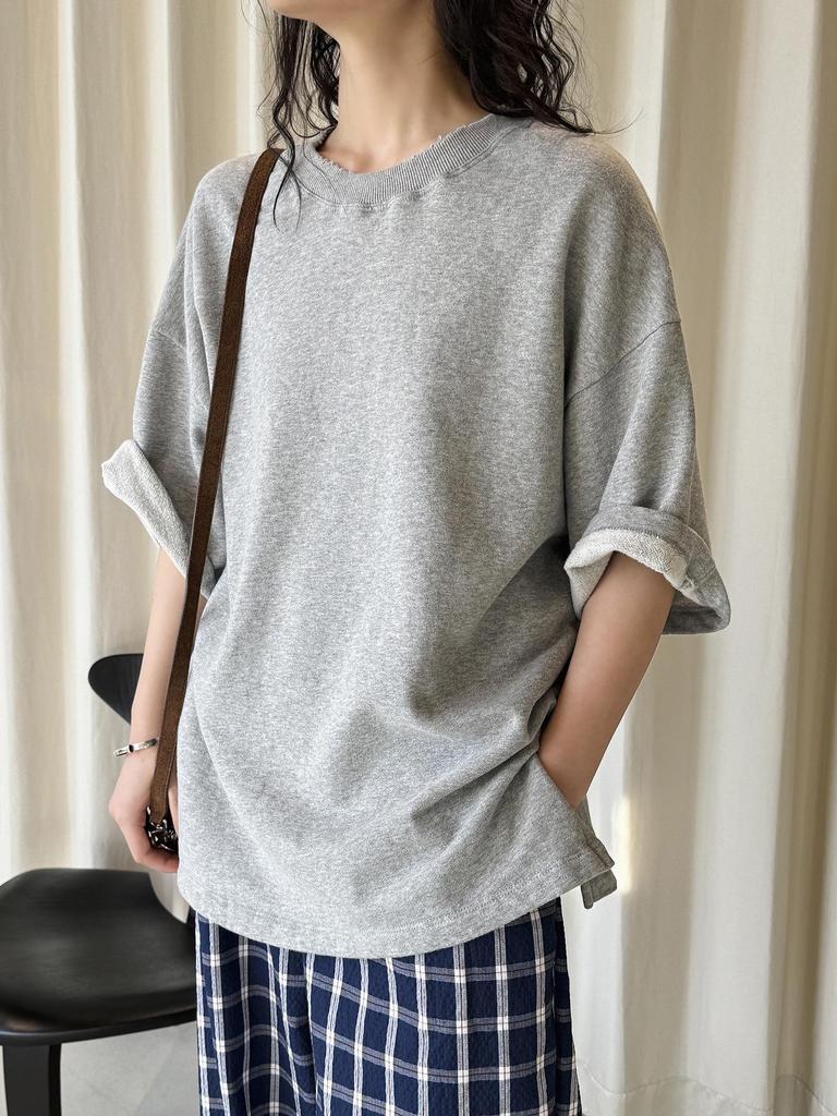 Korean Style Oversized Fleece T-Shirt for Women - Round Neck & Drop Shoulder