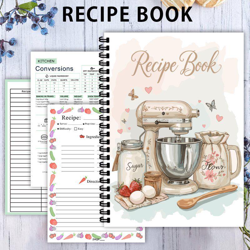 A5 Spiral Personalized Recipe Notebook - Handmade Kitchen Diary
