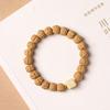 Vintage small Rudraksha bead single-loop bracelet for men and women, couple's Bodhi bead bracelet with sugar cube and cheese double-loop design