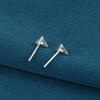 Elegant S925 Sterling Silver Crushed Ice Triangle Stud Earrings for Women, Minimalist Ins Style, Comfortable for Sleeping.