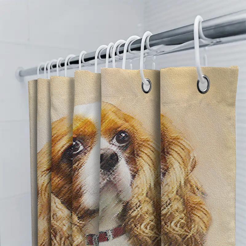 Personalized Cartoon Dog Print Shower Curtain 3D Waterproof Decorative Home Bathroom Liner for Kids Room Party Gift