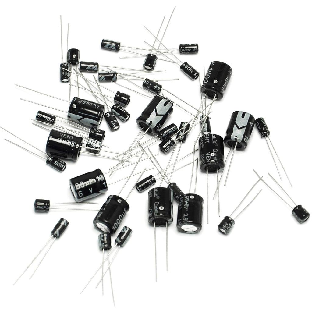 Gikfun Electrolytic Capacitor Kit 1uF 10uF 100uF 1000uF Each 10 for Arduino (Pack of 40pcs) EK2126