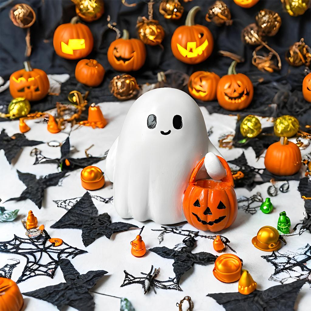 1Pc Resin Horror Ghost Statue Ornament, Halloween Ghost Statue, Halloween Ghost Portable Pumpkin Statue, Halloween Decorativeoduct Does Not Ge