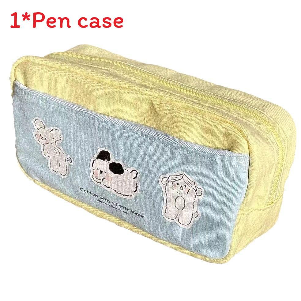 Trendy Dog Pattern Pen Organizer With Spacious Storage For School And Home