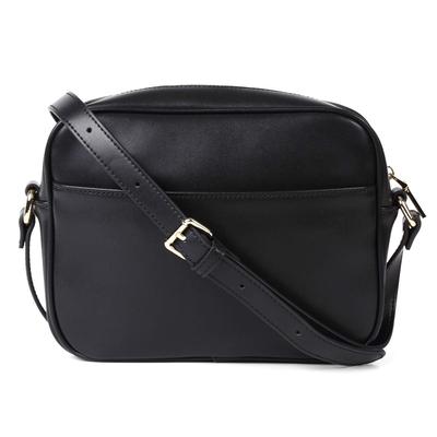 Mura Kompakte Umhängetasche für Damen, Echtes Leder, Rindsleder, Schlicht, Schulter oder Crossbody (Schwarz)