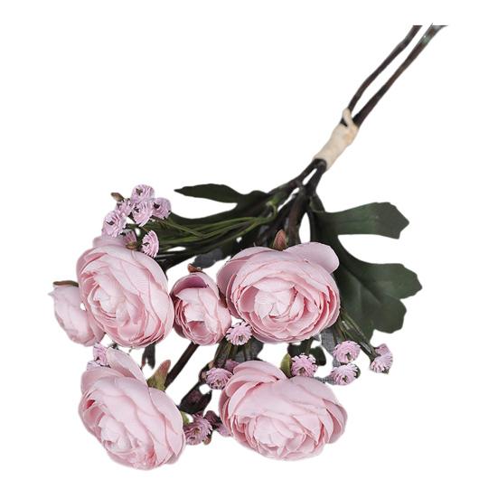 1 Bunch Artificial Camellia Flower Bouquet Realistic Fake Silk Flower